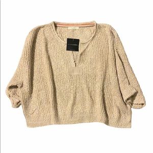 NWT JLUXLABEL Oatmeal Karly Cropped Knit Sweater